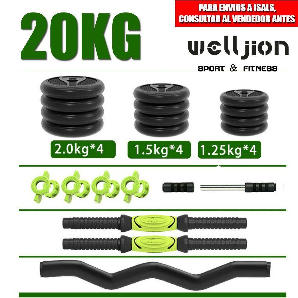 Kit d'haltères réglables (10 kg, 15 kg, 20 kg, 30 kg, 40 kg) - Ensemble d'haltères réglables pour l'entraînement physique et la musculation - Barre de connexion, salle de sport à domicile, homme/femme débutant - The Sport Shop