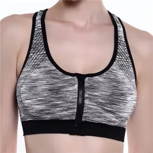 Soutien - gorge de sport pour femmes, fermeture éclair sur le devant, sous - vêtements respirants et résistants aux chocs, soutien - gorge de Yoga à fort Impact, gilet de course, hauts d'entraînement de Fitness - The Sport Shop
