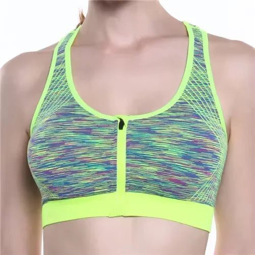 Soutien - gorge de sport pour femmes, fermeture éclair sur le devant, sous - vêtements respirants et résistants aux chocs, soutien - gorge de Yoga à fort Impact, gilet de course, hauts d'entraînement de Fitness - The Sport Shop