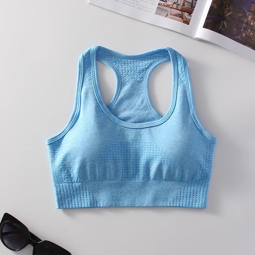 Soutien - gorge de sport rembourré sans couture pour femme, sans fil, dos nageur, yoga, entraînement, salle de sport, vêtements de sport avec perfecPads - The Sport Shop