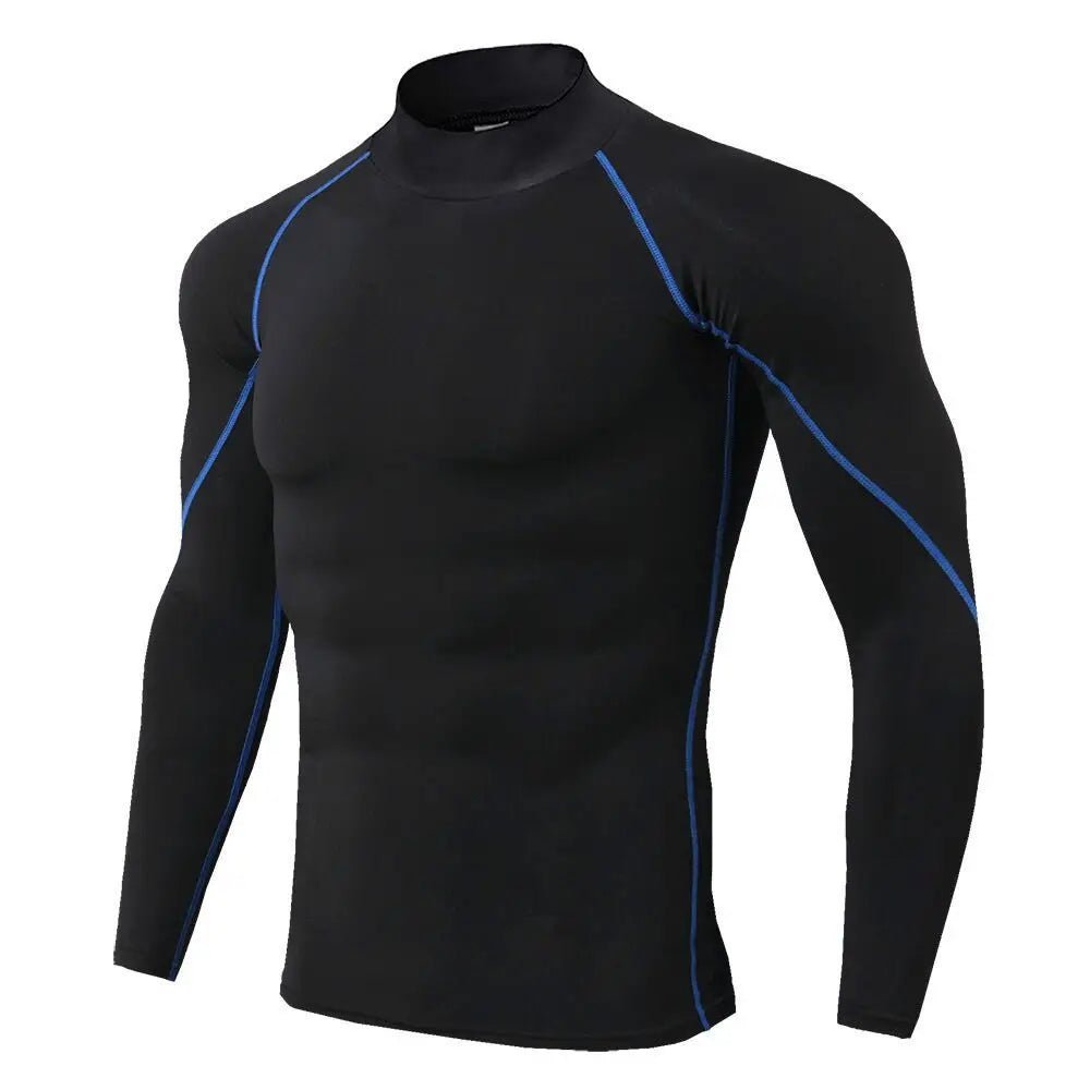 T-shirt de sport à manches longues pour homme, séchage rapide, musculation, course à pied, haut de compression, gym, fitness, serré, protection anti - irritations - The Sport Shop