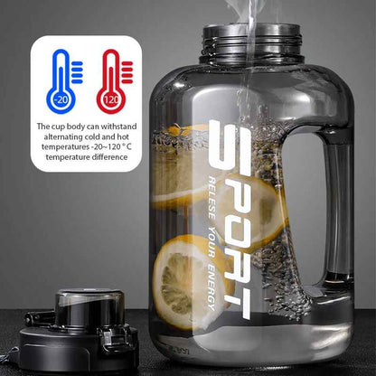 Bouteille d'eau de grande capacité 1,7 l/2,5 l Sport belly - The Sport Shop
