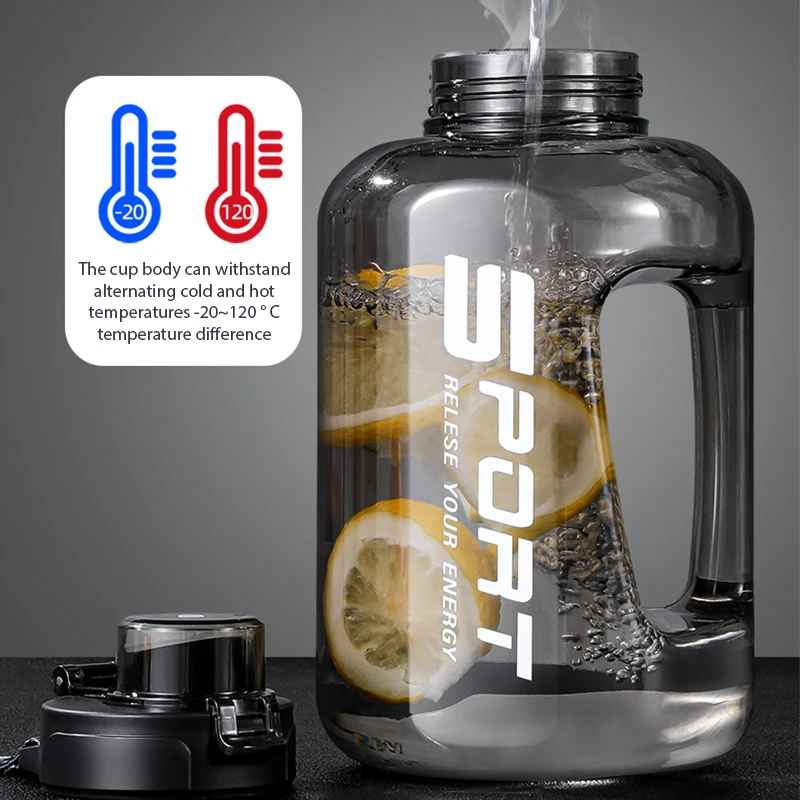 Bouteille d'eau de grande capacité 1,7 l/2,5 l Sport belly - The Sport Shop