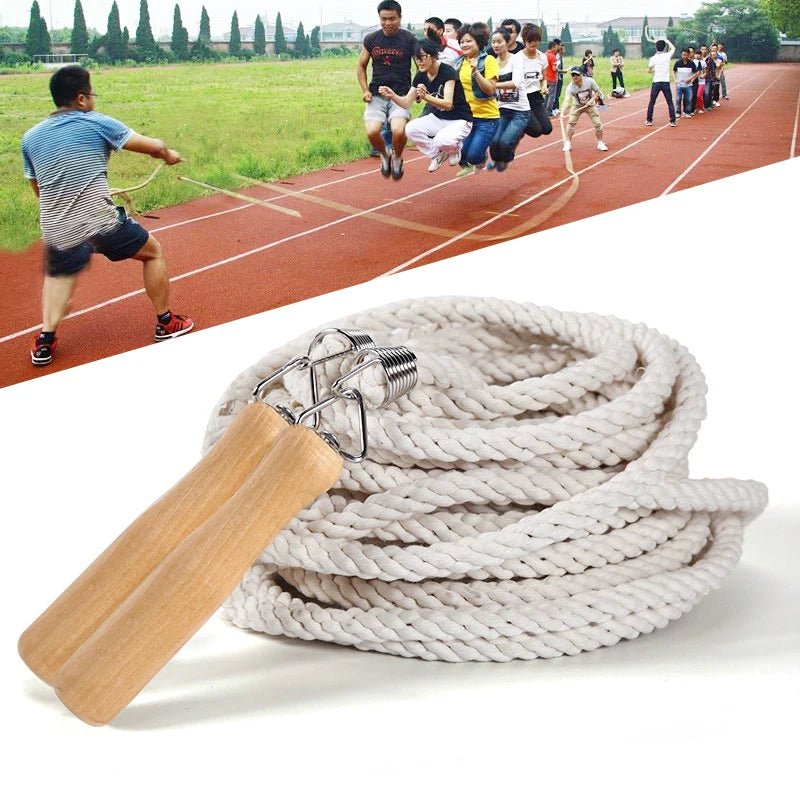 Corde à sauter avec poignée en bois de 3 à 20m, corde à sauter pour Sports de plein air pour adultes, entraînement physique, pour les entraînements en groupe multi - personnes - The Sport Shop