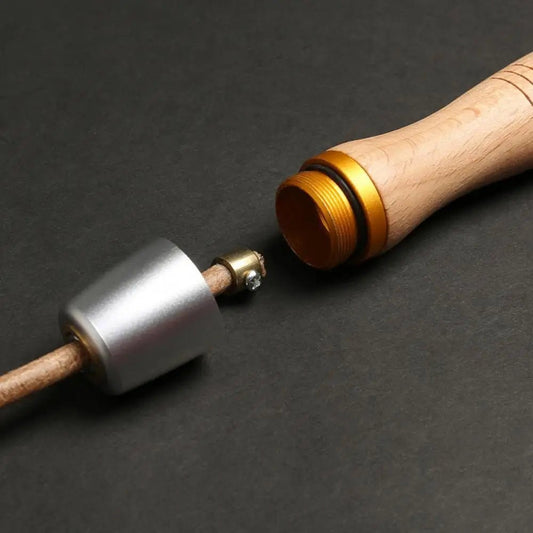 Corde universelle en cuir de vache, roulement métallique, vitesse réglable, roulement adulte, poignée en bois - The Sport Shop