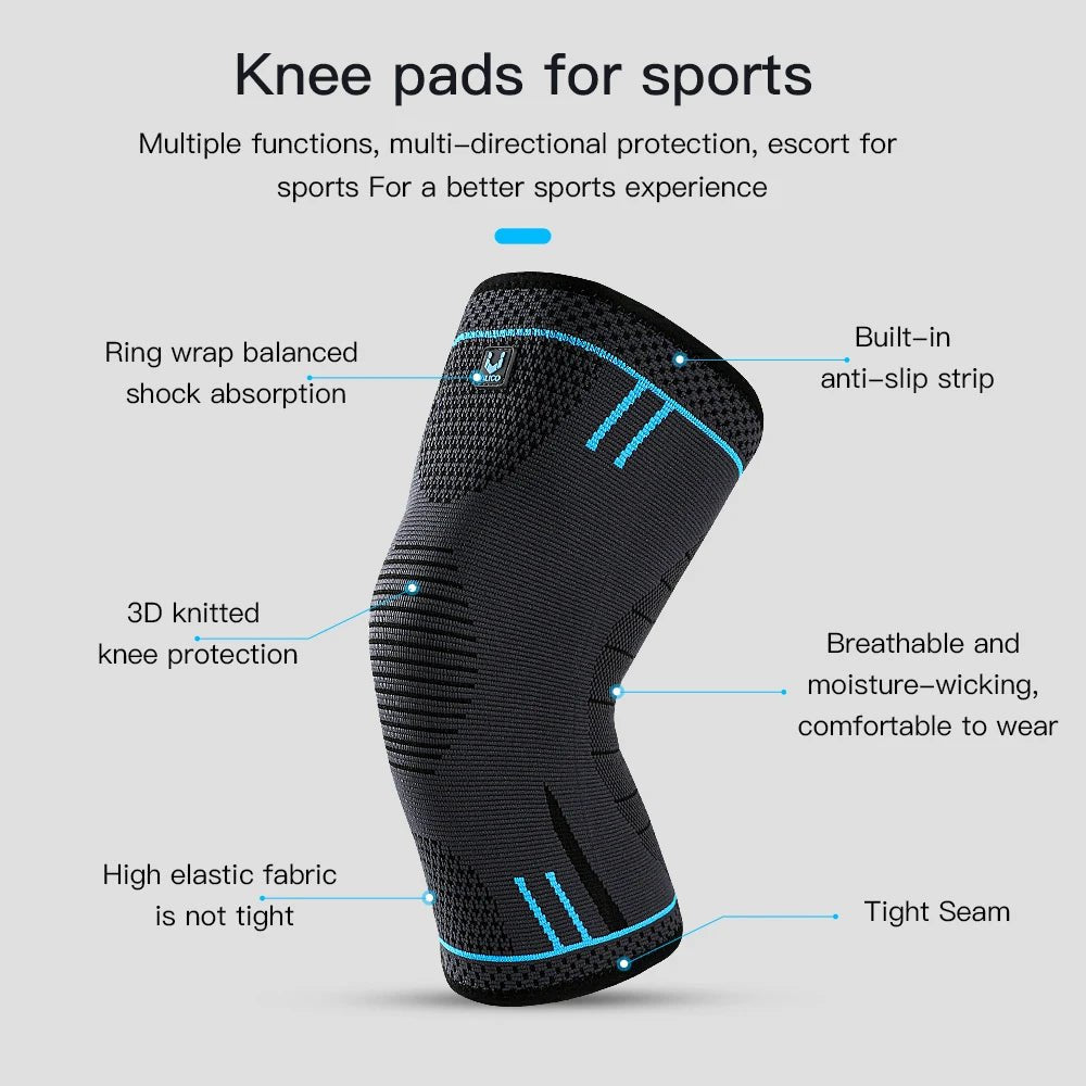 Genouillères élastiques respirantes pour le soutien du genou, manchon de compression, genouillères à ressorts, protecteur de sport de gym, basket - ball, course à pied de volley - ball, 1 PC - The Sport Shop