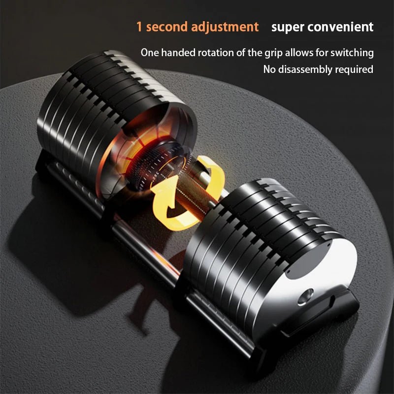 Haltères galvanisés, haltères professionnels de forme physique de gymnase, rotation interne, poids de 32kg, réglables, augmentation de 4kg, 2024 - The Sport Shop