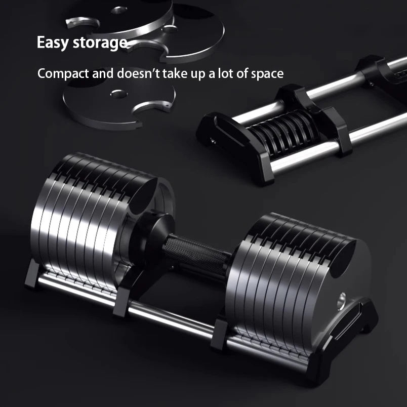 Haltères galvanisés, haltères professionnels de forme physique de gymnase, rotation interne, poids de 32kg, réglables, augmentation de 4kg, 2024 - The Sport Shop