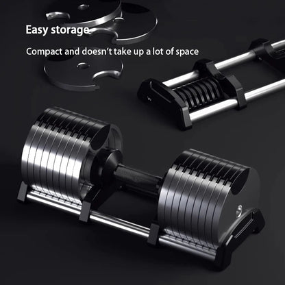 Haltères galvanisés, haltères professionnels de forme physique de gymnase, rotation interne, poids de 32kg, réglables, augmentation de 4kg, 2024 - The Sport Shop