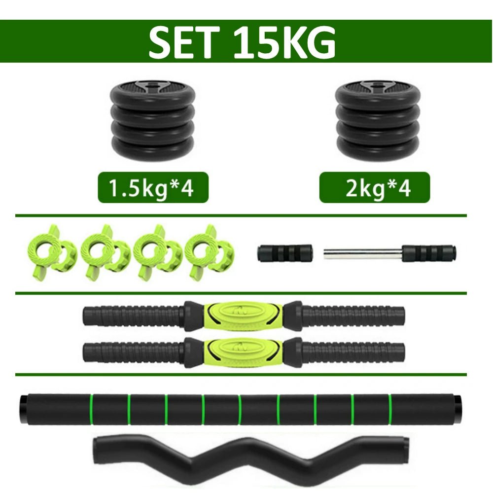 Kit d'haltères réglables (10 kg, 15 kg, 20 kg, 30 kg, 40 kg) - Ensemble d'haltères réglables pour l'entraînement physique et la musculation - Barre de connexion, salle de sport à domicile, homme/femme débutant - The Sport Shop