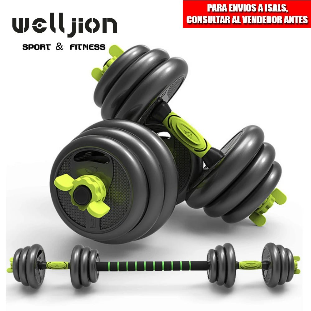 Kit d'haltères réglables (10 kg, 15 kg, 20 kg, 30 kg, 40 kg) - Ensemble d'haltères réglables pour l'entraînement physique et la musculation - Barre de connexion, salle de sport à domicile, homme/femme débutant - The Sport Shop