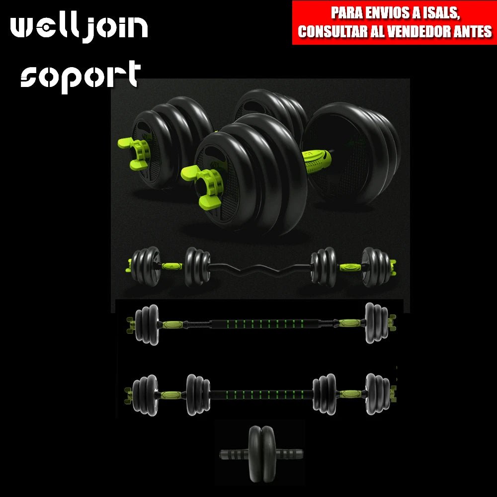 Kit d'haltères réglables (10 kg, 15 kg, 20 kg, 30 kg, 40 kg) - Ensemble d'haltères réglables pour l'entraînement physique et la musculation - Barre de connexion, salle de sport à domicile, homme/femme débutant - The Sport Shop