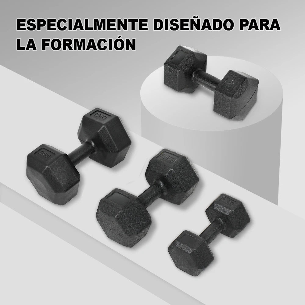 Lot de 2 haltères en PVC et fer sable de 2,5 kg, 3 kg, 5 kg, 7,5 kg, 10 kg, poids de gymnastique, haltères antidérapants, idéal pour l'entraînement de force et la salle de sport à domicile, poids de fitness ergonomiques - The Sport Shop