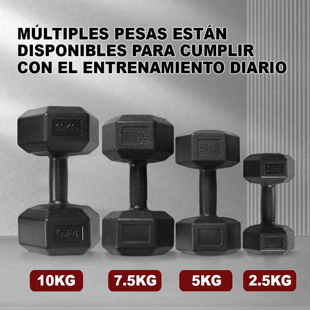 Lot de 2 haltères en PVC et fer sable de 2,5 kg, 3 kg, 5 kg, 7,5 kg, 10 kg, poids de gymnastique, haltères antidérapants, idéal pour l'entraînement de force et la salle de sport à domicile, poids de fitness ergonomiques - The Sport Shop