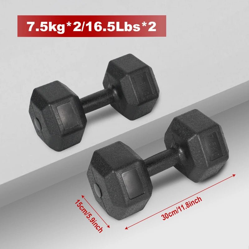 Lot de 2 haltères en PVC et fer sable de 2,5 kg, 3 kg, 5 kg, 7,5 kg, 10 kg, poids de gymnastique, haltères antidérapants, idéal pour l'entraînement de force et la salle de sport à domicile, poids de fitness ergonomiques - The Sport Shop