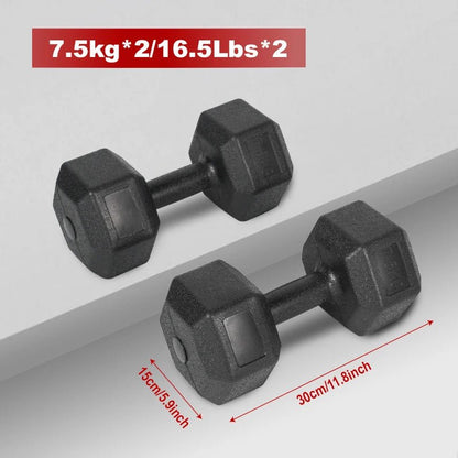 Lot de 2 haltères en PVC et fer sable de 2,5 kg, 3 kg, 5 kg, 7,5 kg, 10 kg, poids de gymnastique, haltères antidérapants, idéal pour l'entraînement de force et la salle de sport à domicile, poids de fitness ergonomiques - The Sport Shop