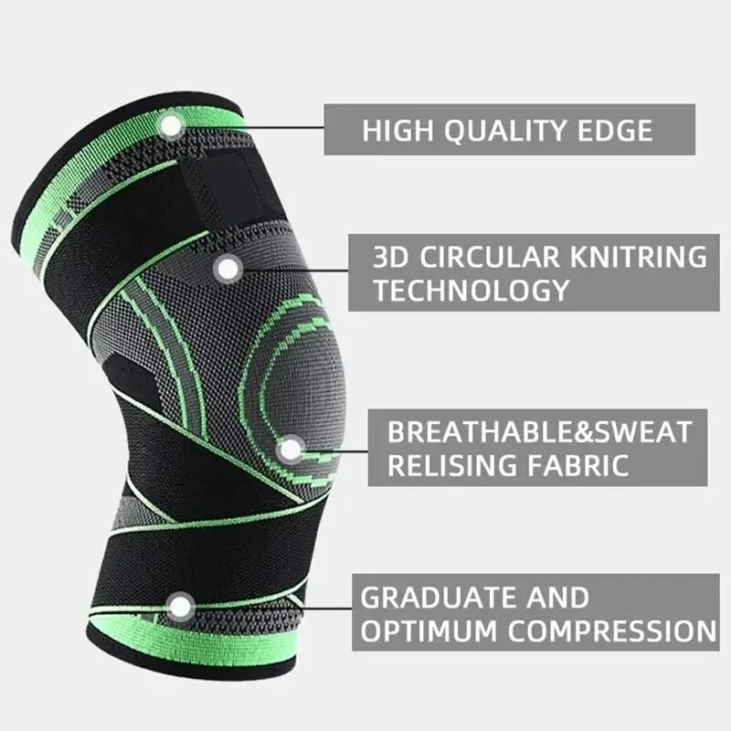 Manchon de compression du genou avec bretelles réglables pour courir, travailler et tenue sportive toute la journée - The Sport Shop