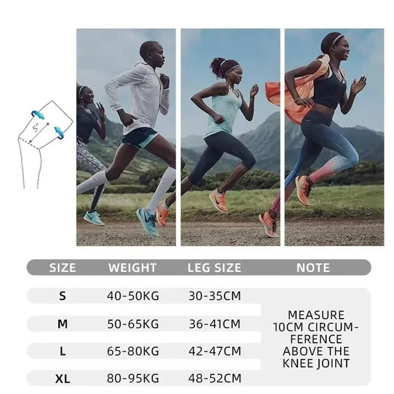 Manchon de compression du genou avec bretelles réglables pour courir, travailler et tenue sportive toute la journée - The Sport Shop