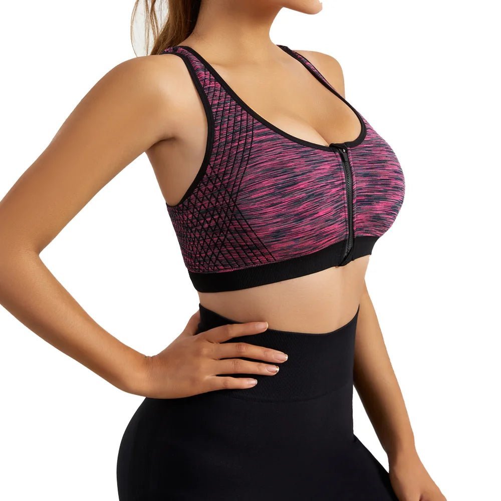 Soutien - gorge de sport pour femmes, fermeture éclair sur le devant, sous - vêtements respirants et résistants aux chocs, soutien - gorge de Yoga à fort Impact, gilet de course, hauts d'entraînement de Fitness - The Sport Shop