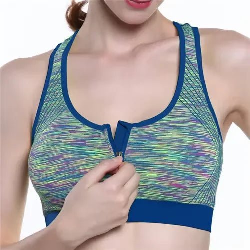 Soutien - gorge de sport pour femmes, fermeture éclair sur le devant, sous - vêtements respirants et résistants aux chocs, soutien - gorge de Yoga à fort Impact, gilet de course, hauts d'entraînement de Fitness - The Sport Shop