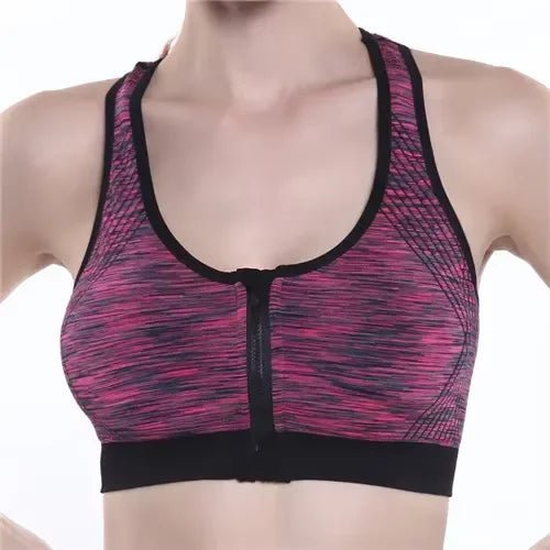 Soutien - gorge de sport pour femmes, fermeture éclair sur le devant, sous - vêtements respirants et résistants aux chocs, soutien - gorge de Yoga à fort Impact, gilet de course, hauts d'entraînement de Fitness - The Sport Shop
