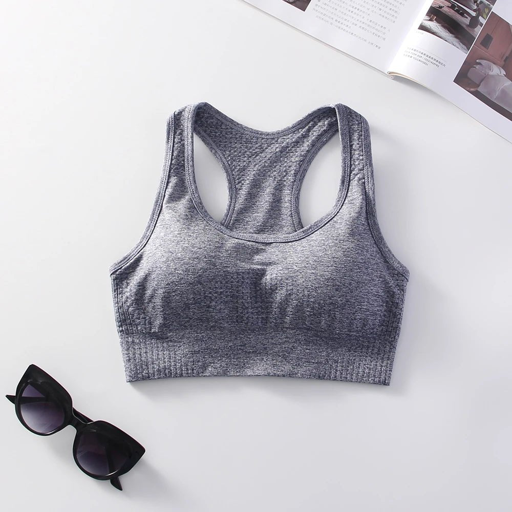 Soutien - gorge de sport rembourré sans couture pour femme, sans fil, dos nageur, yoga, entraînement, salle de sport, vêtements de sport avec perfecPads - The Sport Shop