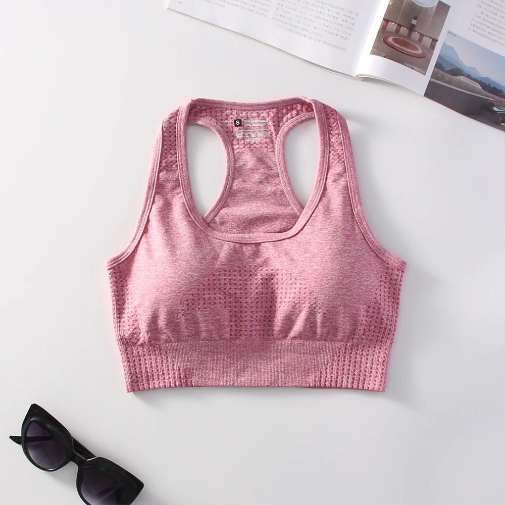 Soutien - gorge de sport rembourré sans couture pour femme, sans fil, dos nageur, yoga, entraînement, salle de sport, vêtements de sport avec perfecPads - The Sport Shop