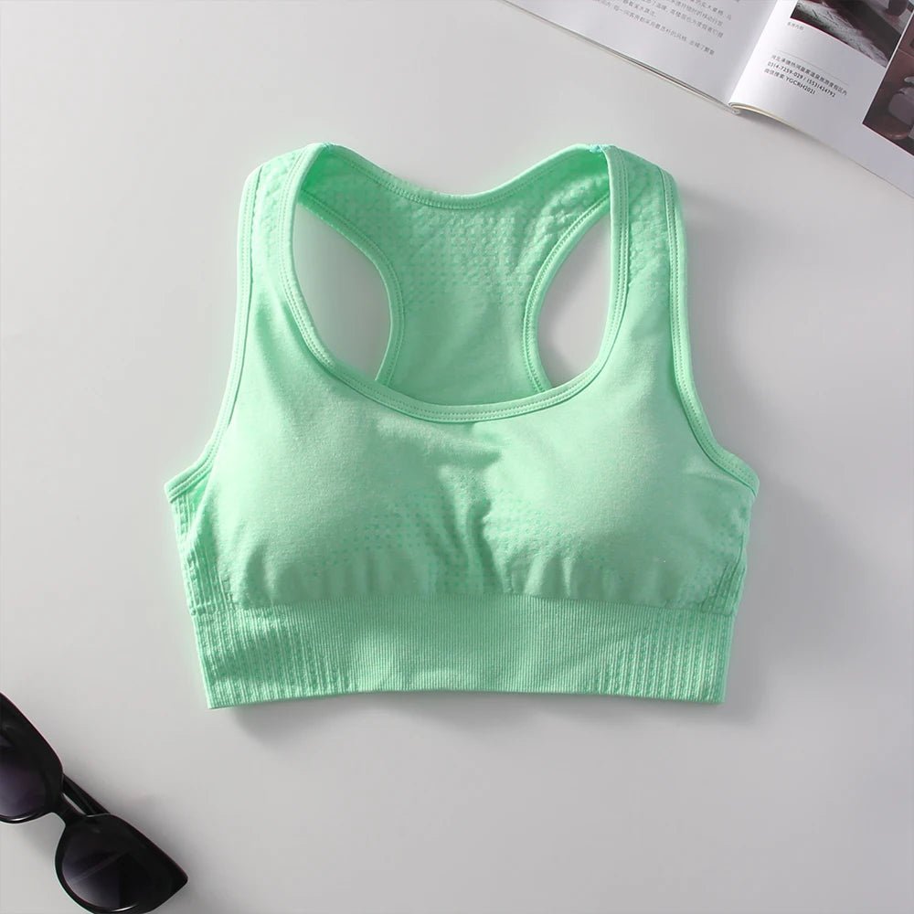 Soutien - gorge de sport rembourré sans couture pour femme, sans fil, dos nageur, yoga, entraînement, salle de sport, vêtements de sport avec perfecPads - The Sport Shop