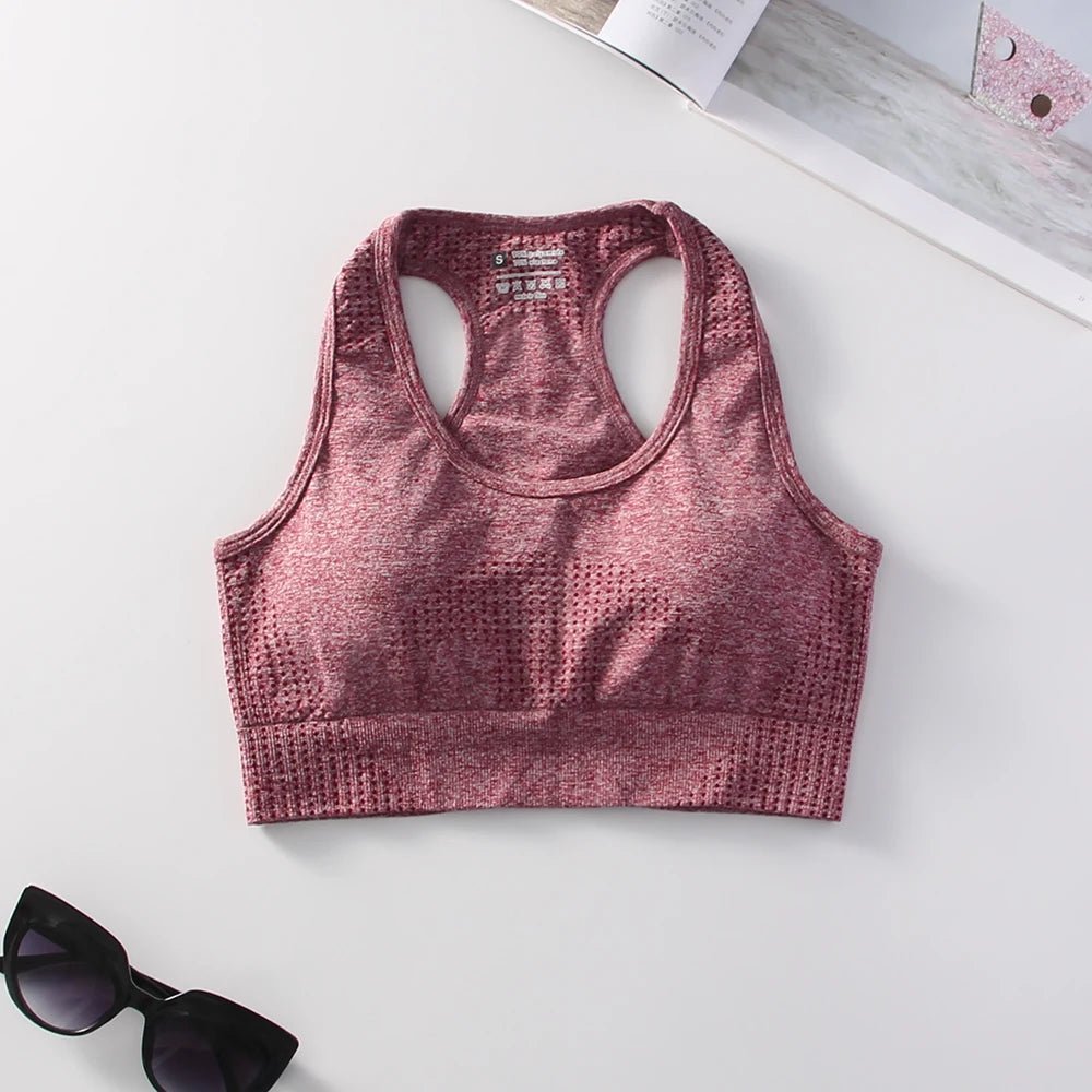 Soutien - gorge de sport rembourré sans couture pour femme, sans fil, dos nageur, yoga, entraînement, salle de sport, vêtements de sport avec perfecPads - The Sport Shop