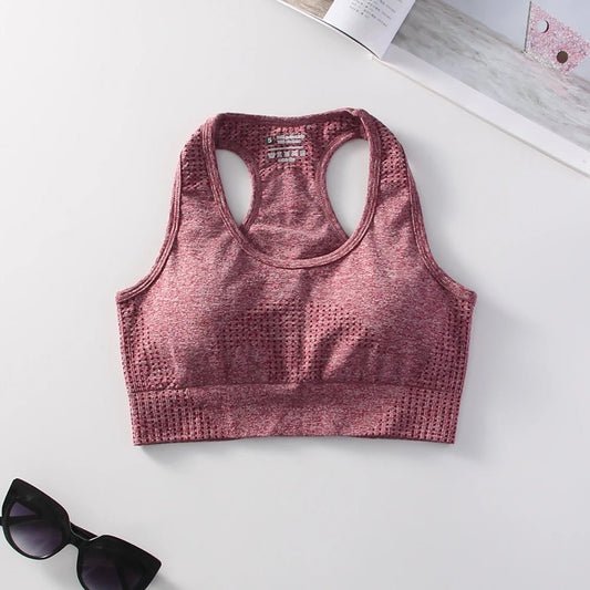 Soutien - gorge de sport rembourré sans couture pour femme, sans fil, dos nageur, yoga, entraînement, salle de sport, vêtements de sport avec perfecPads - The Sport Shop
