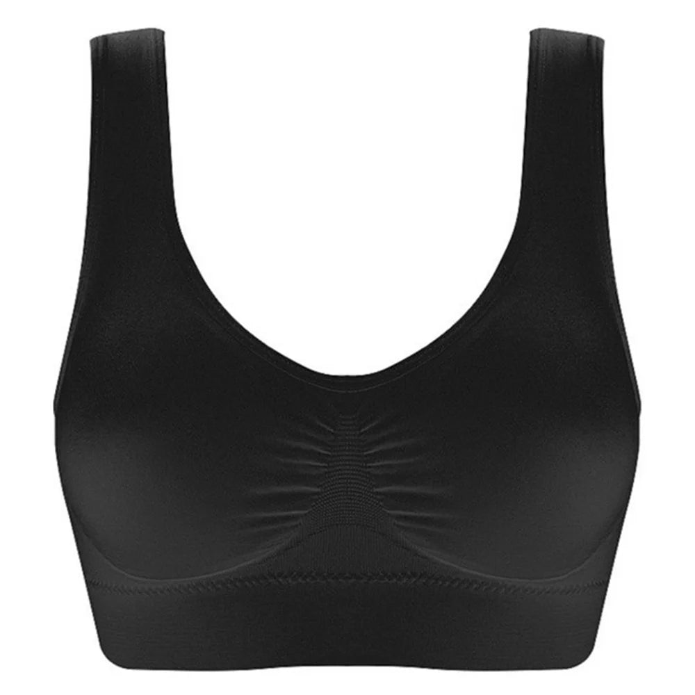 Soutien - gorge sans couture pour femmes, caraco, sous - vêtements, haut court, noir pur, sport, gym, course, fitness, yoga, média, 3XL - The Sport Shop