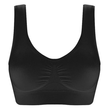 Soutien - gorge sans couture pour femmes, caraco, sous - vêtements, haut court, noir pur, sport, gym, course, fitness, yoga, média, 3XL - The Sport Shop
