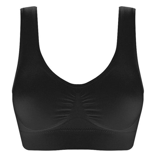 Soutien - gorge sans couture pour femmes, caraco, sous - vêtements, haut court, noir pur, sport, gym, course, fitness, yoga, média, 3XL - The Sport Shop