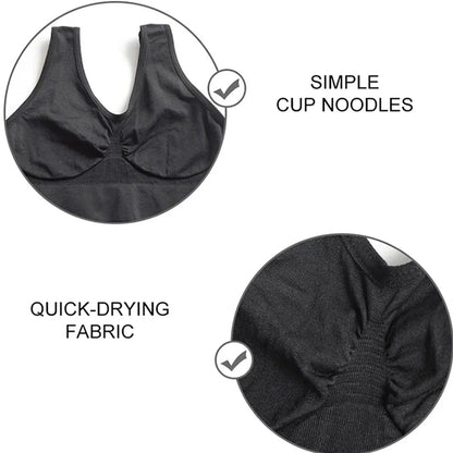 Soutien - gorge sans couture pour femmes, caraco, sous - vêtements, haut court, noir pur, sport, gym, course, fitness, yoga, média, 3XL - The Sport Shop