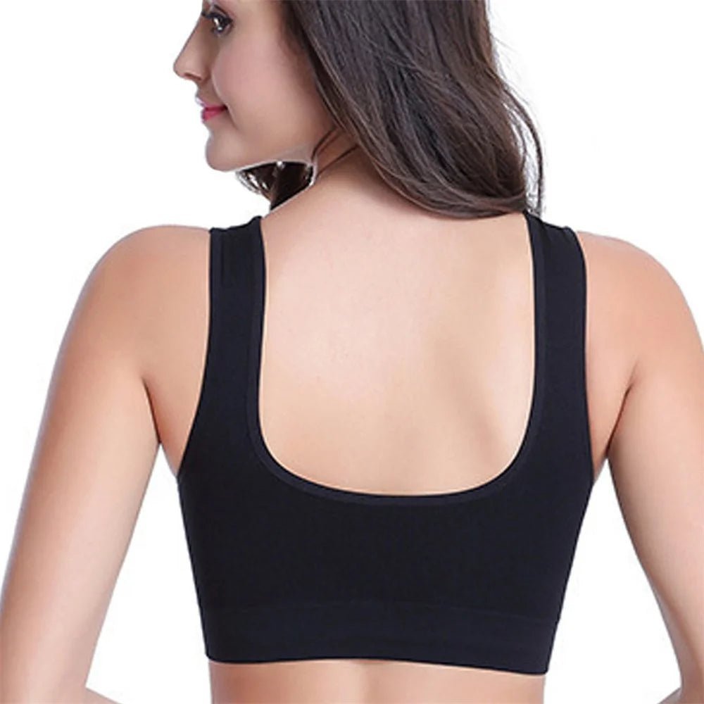 Soutien - gorge sans couture pour femmes, caraco, sous - vêtements, haut court, noir pur, sport, gym, course, fitness, yoga, média, 3XL - The Sport Shop