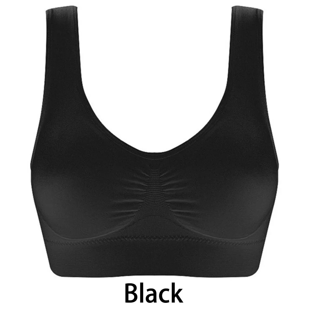 Soutien - gorge sans couture pour femmes, caraco, sous - vêtements, haut court, noir pur, sport, gym, course, fitness, yoga, média, 3XL - The Sport Shop