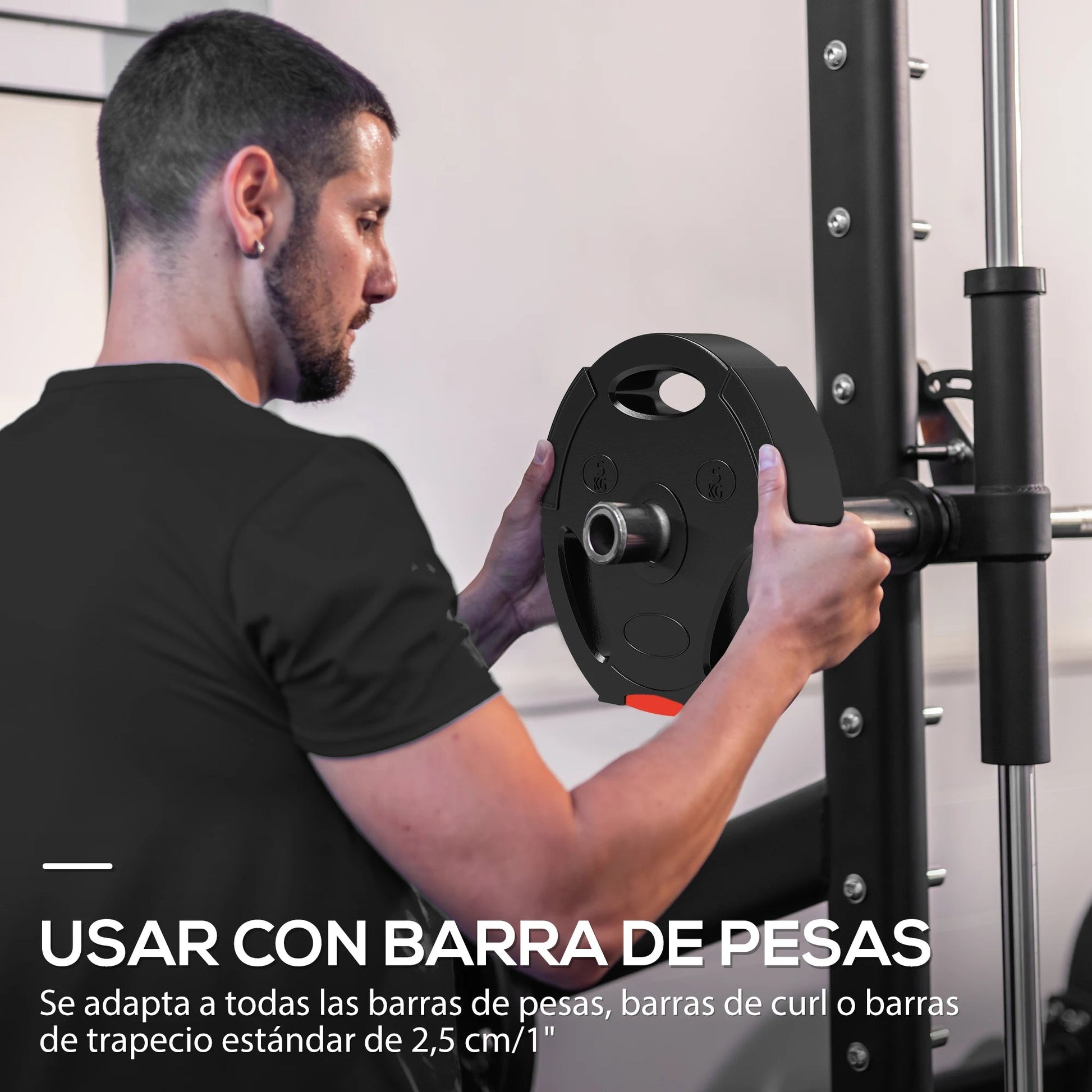 SPORTNOW - Jeu de disques d'haltères, 2x5 kg, 2x2,5 kg, avec trous de 2,5 cm, pour entraînement physique, 4 pièces - The Sport Shop