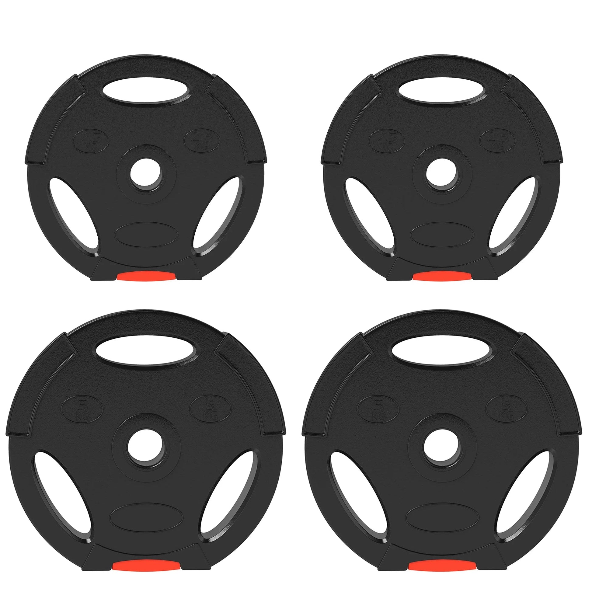 SPORTNOW - Jeu de disques d'haltères, 2x5 kg, 2x2,5 kg, avec trous de 2,5 cm, pour entraînement physique, 4 pièces - The Sport Shop