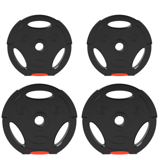 SPORTNOW - Jeu de disques d'haltères, 2x5 kg, 2x2,5 kg, avec trous de 2,5 cm, pour entraînement physique, 4 pièces - The Sport Shop