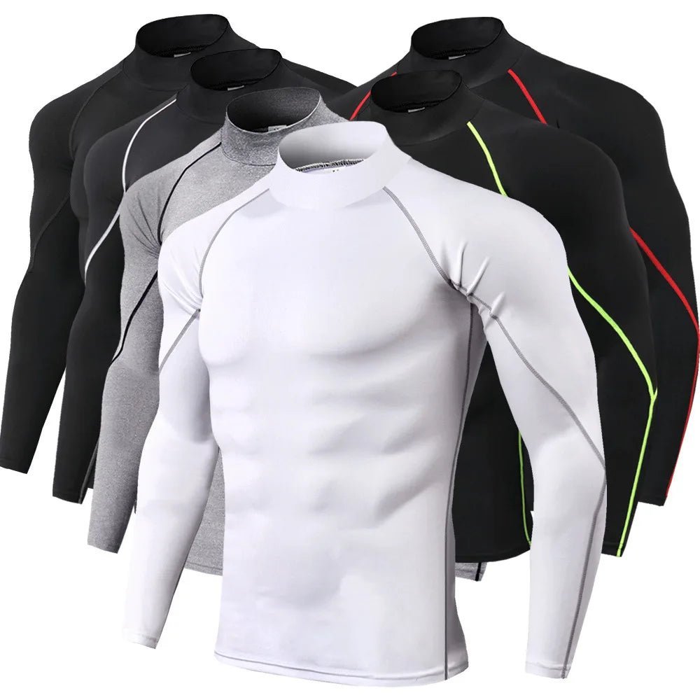 T-shirt de sport à manches longues pour homme, séchage rapide, musculation, course à pied, haut de compression, gym, fitness, serré, protection anti - irritations - The Sport Shop