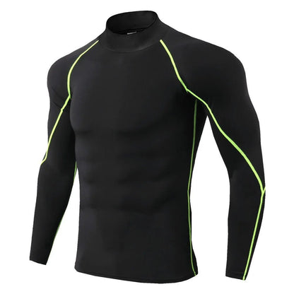 T-shirt de sport à manches longues pour homme, séchage rapide, musculation, course à pied, haut de compression, gym, fitness, serré, protection anti - irritations - The Sport Shop
