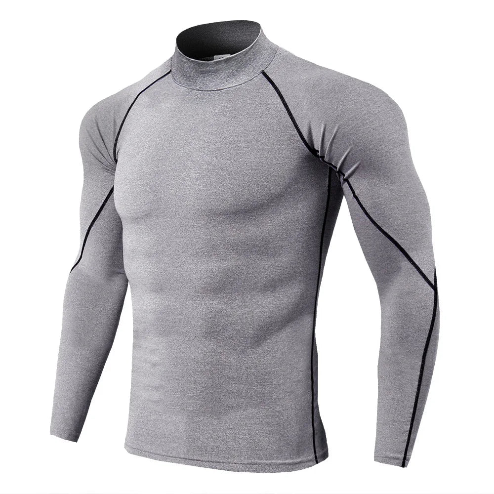 T-shirt de sport à manches longues pour homme, séchage rapide, musculation, course à pied, haut de compression, gym, fitness, serré, protection anti - irritations - The Sport Shop