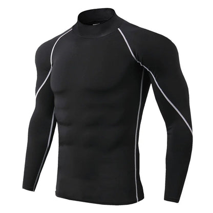 T-shirt de sport à manches longues pour homme, séchage rapide, musculation, course à pied, haut de compression, gym, fitness, serré, protection anti - irritations - The Sport Shop