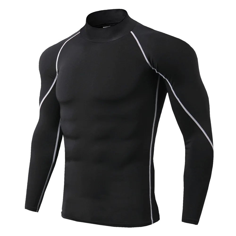 T-shirt de sport à manches longues pour homme, séchage rapide, musculation, course à pied, haut de compression, gym, fitness, serré, protection anti - irritations - The Sport Shop